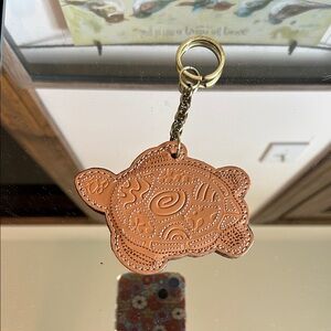 Patricia Nash Tan Turtle Keychain